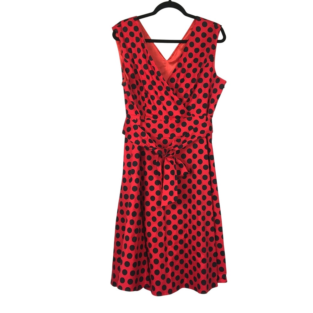 Dress Tells Polka Dot Rockabilly Swing‎ Dress XXXXL Red Black